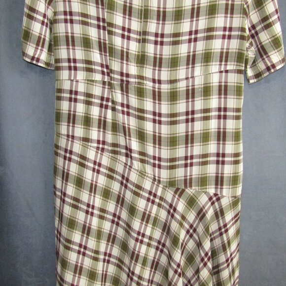 I.S. Sunao Kuwahara Issey Miyake Green Plaid Dress Size US S Japan Vintage FLAWS - Picture 7 of 16